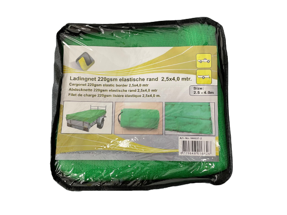 Aanhangernet fijnmazig 2x3m.elastische rand, profi