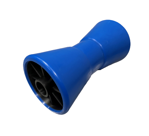 Kielrol 200x95mm.Ø21mm.conisch P.P.blauw