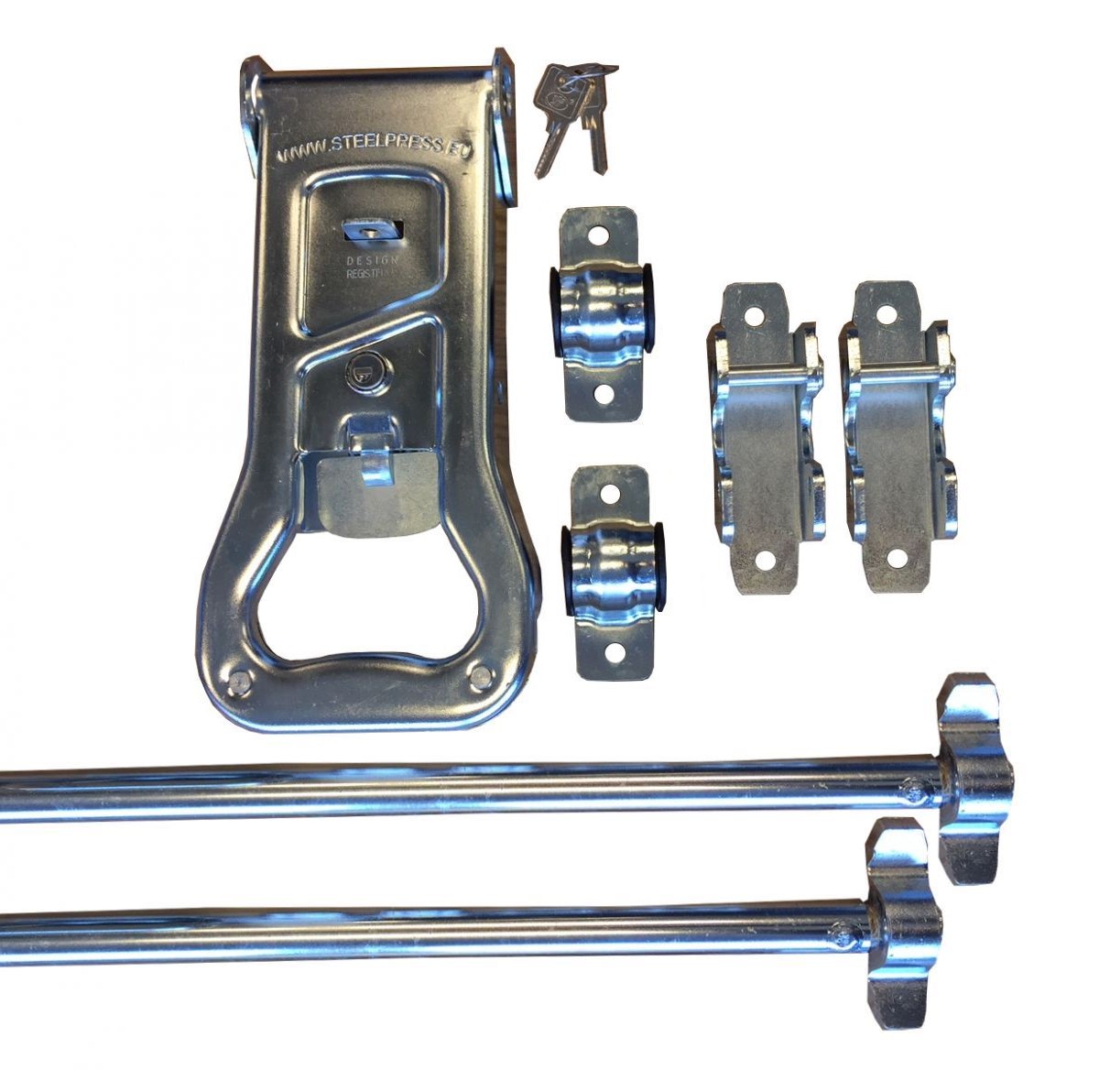 Container closure with holder and fastener set