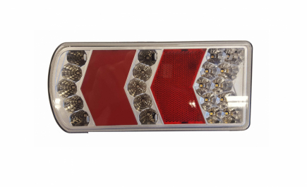 Achterlicht 228x106mm. 6f. glotrac LED 12V.(L)