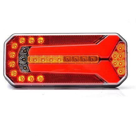 Achterlicht WAS, LED, baj.5p.  12/24V,  236x104 mm. + mistl.   IP68 