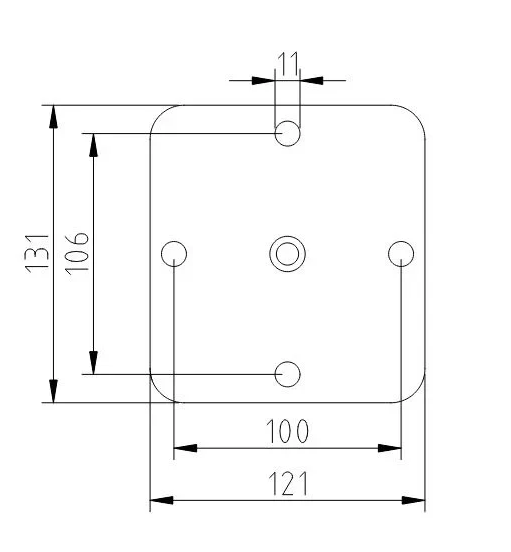 Clamp jockey wheel 48mm. tiltable