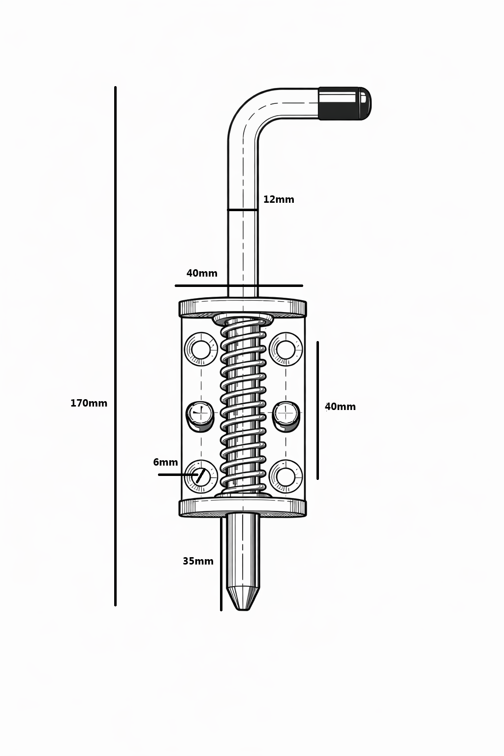 Veergrendel 165x76x39mm.  RVS