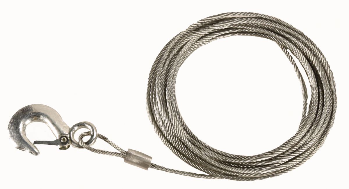 Winch cable with hook