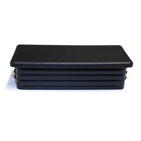 Insteekdop 60x20mm.zwart rechthoekig