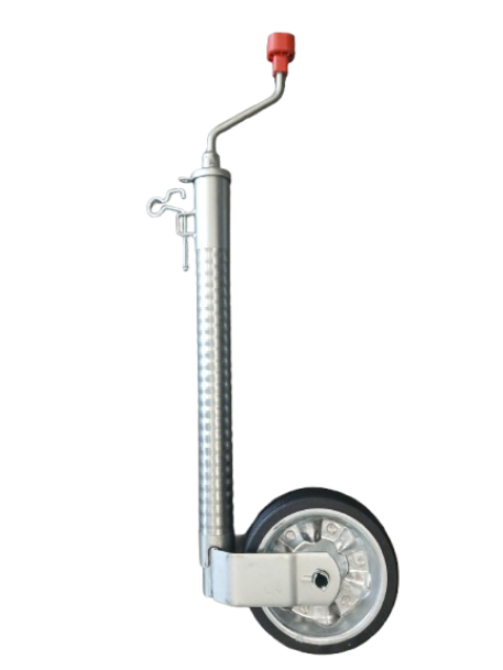 Jockey wheel 48mm.ribbed metal rim solid rubber 200x50mm