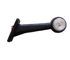 Breedtelicht rood/wit 186mm.LED 12V.(R) 10->30V.