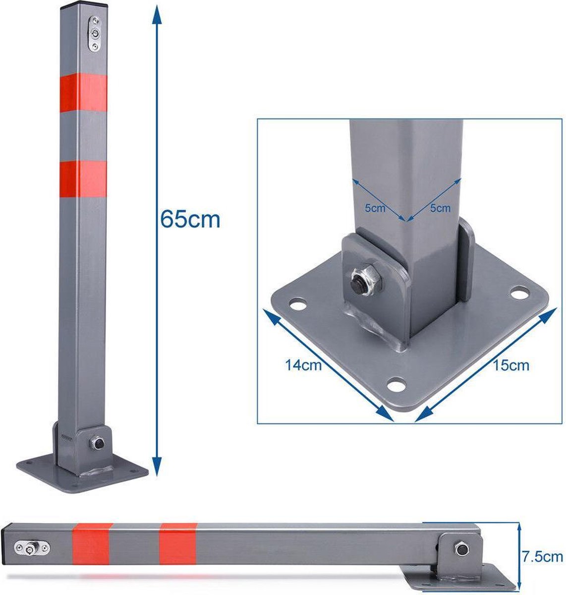 Parking pole trailer, 50mm coupling,  500 mm.