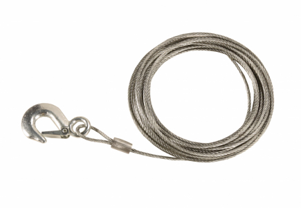 Winch cable 10m.x6mm.hook