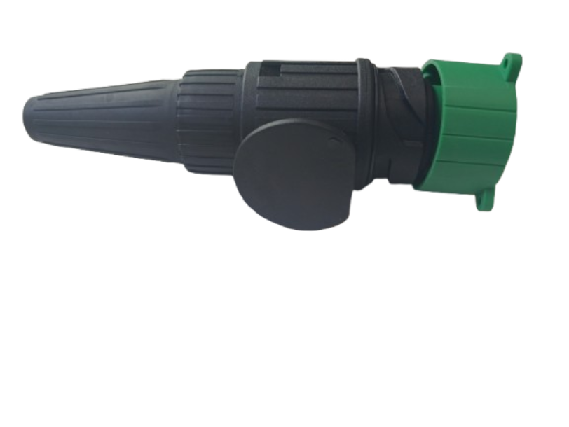 Stekker 13p.pvc met afdichtingskap 2 gaats tule