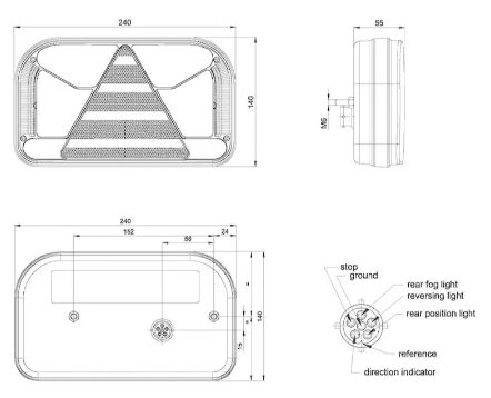 Fristom LED Rückleuchte (L) + Nebelscheinwer FT-170