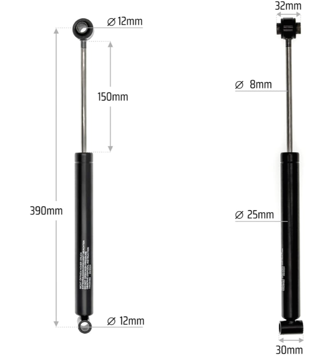 Damper as BPW AK2008 390mm