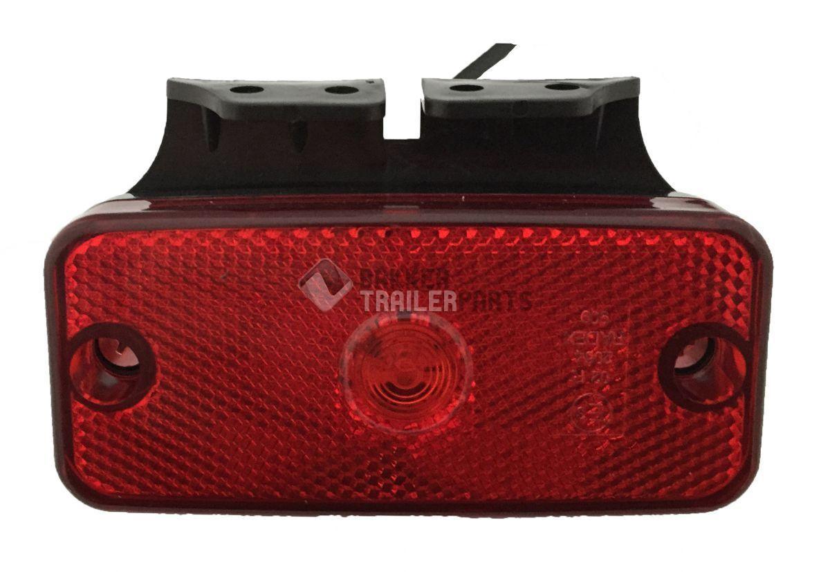 Markeringslamp rood 110x50mm.5LED 12V.beugel Radex 909