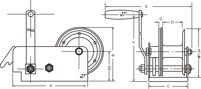 Handwinch 2000lbs Jun Kaung