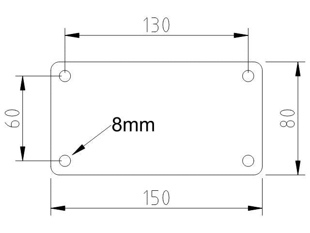 Exzenterverschluss Tico 275x80mm.Platte 152x80mm.