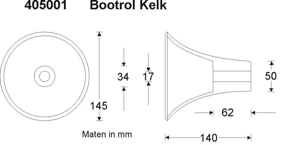 Trompet/kelk rol Ø17mm.rubber