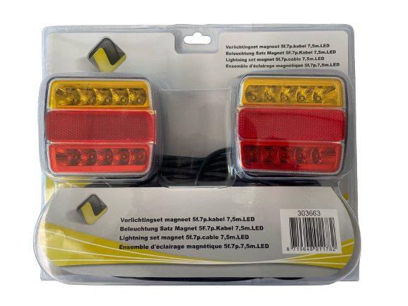 Verlichtingset magneet .7p.kabel 7,5m.LED  
