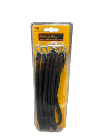 Rubber fastener 20cm.hook 6st. blister